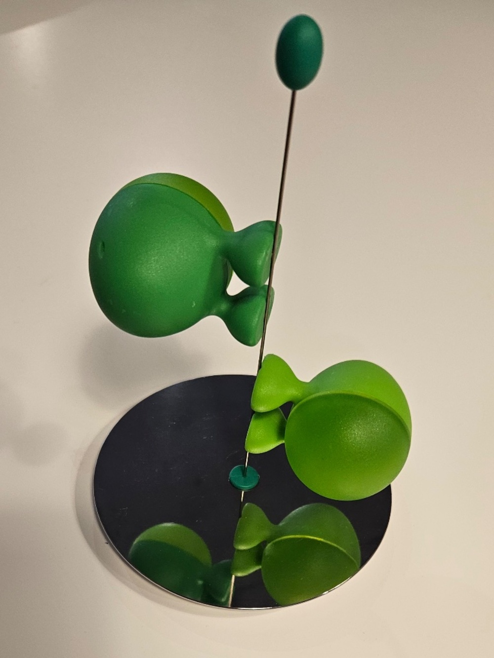 Vintage Alessi Green Lilliput Salt and Pepper Set. Italy.